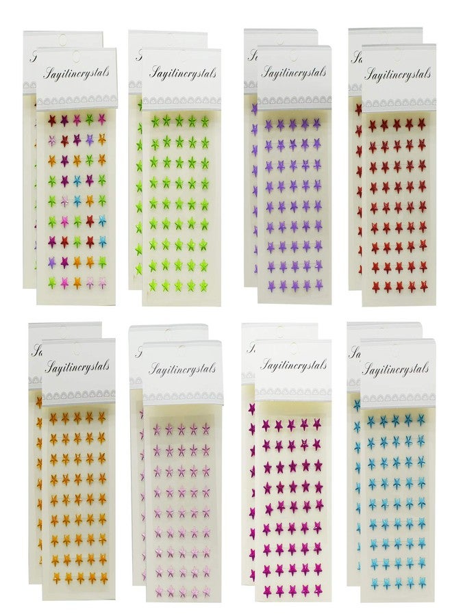 Asera Self-Adhesive Multicolor Star Shape Stone Pearl Stickers for Art and Craft Activity for Kids (Set of 16) - Image 1